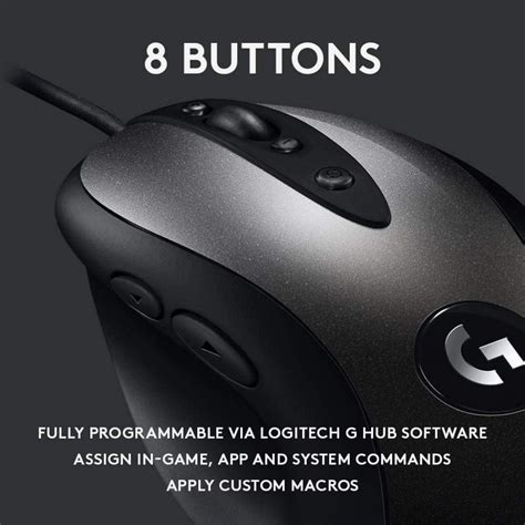 Logitech Mx518 Legendary Gaming Mouse Hero Sensor 16k 8 Buttons