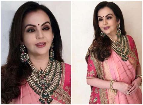 Akash Ambani-Shloka Mehta Wedding: Nita Ambani's rosy-hued Sabyasachi saree takes fashion a ...