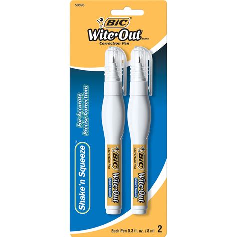 BIC Wite-Out Shake 'n Squeeze Correction Fluid Pen, 2 Count - Walmart.com