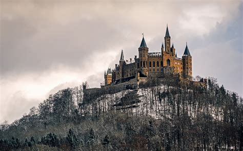 Wallpaper Germany, Castle Hohenzollern, trees, snow, winter 1920x1200 ...