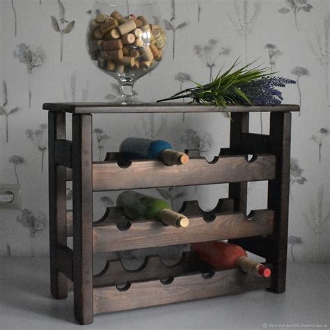 Винная полка из сосны Генуя, 50*60см, цвет Венге на заказ в интернет ...