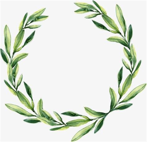 Green Leaf Garland PNG Images, Watercolor Wreath, Watercolor PNG ...