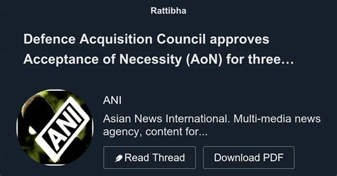 Defence Acquisition Council Approves Acceptance Of Necessity Aon For