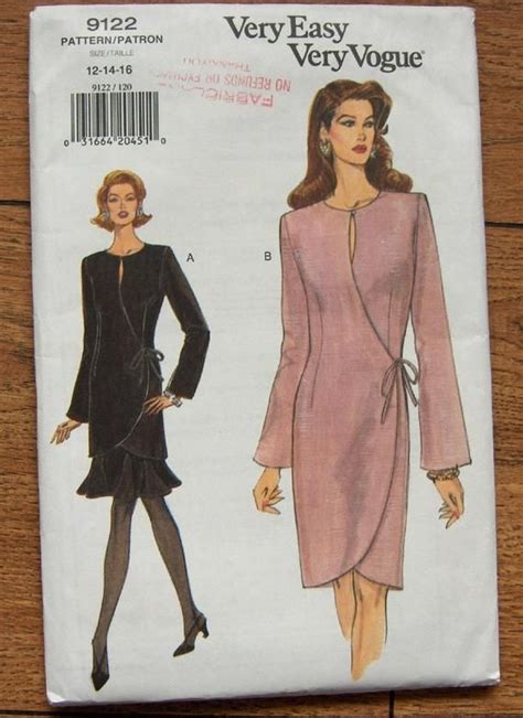 1994 Vogue Sewing Pattern 9122 Misses Wrap Dress Or Tunic Etsy