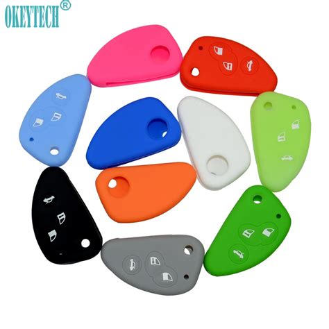 Okeytech Car Flip Key Cover For Alfa Key Silicone Rubber Case