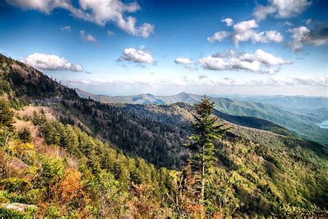 North Carolina Great Smoky Mountain Scenic Landscape Stock Photo