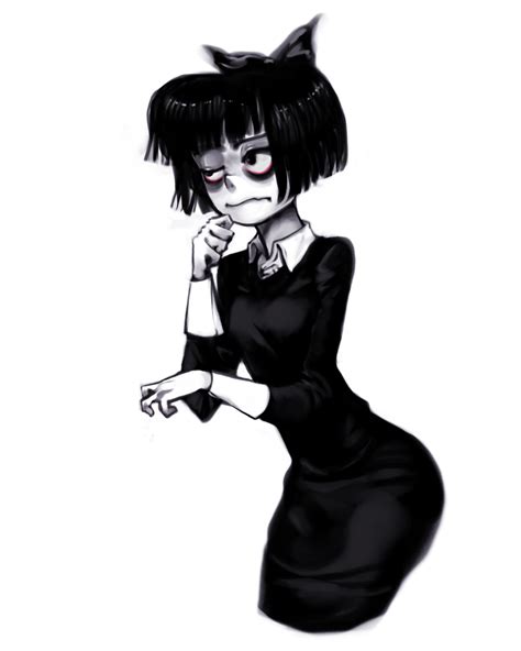 The Big Imageboard Tbib 1girl Black Dress Black Eyes Black Hair Bob