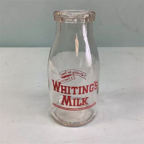 Vintage Milk Bottle Whitings Milk” 5” Tall £808 Picclick Uk