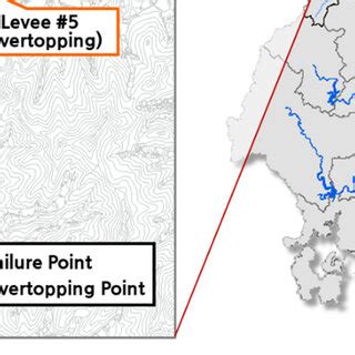 Levee failure and overtopping points. | Download Scientific Diagram