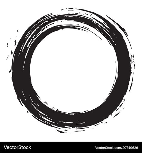 Black Enso Zen Brush Royalty Free Vector Image