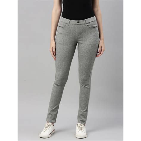 Buy Go Colors Women Melange Solid Super Stretch Jeggings Grey Online
