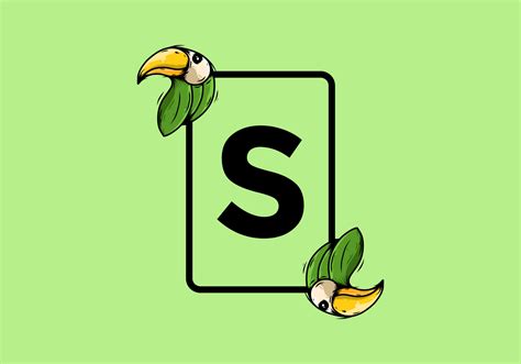 Green bird with S initial letter 6925527 Vector Art at Vecteezy