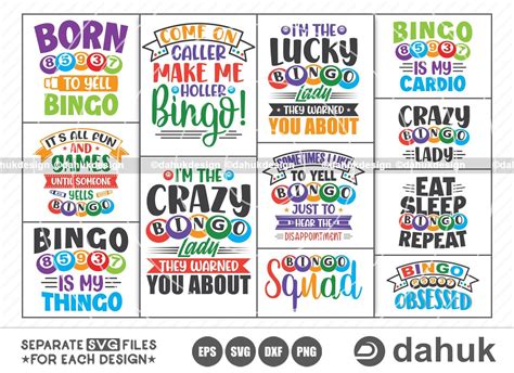 Bingo Svg Bundle Bingo Funny 12 Quotes Svg Bingo Quotes Bundle Bingo