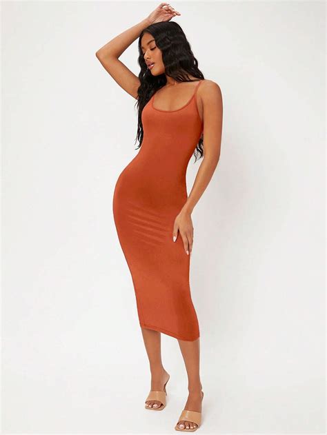 Shein Basics Solid Cami Bodycon Dress Shein Usa