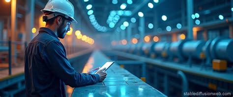 professional linkedin banner  industrial engineer stable diffusion