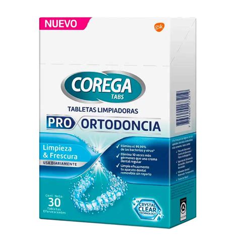 Corega Tabs Pro Ortodoncia Tabletas Limpiadoras 30 Unidades Farma365