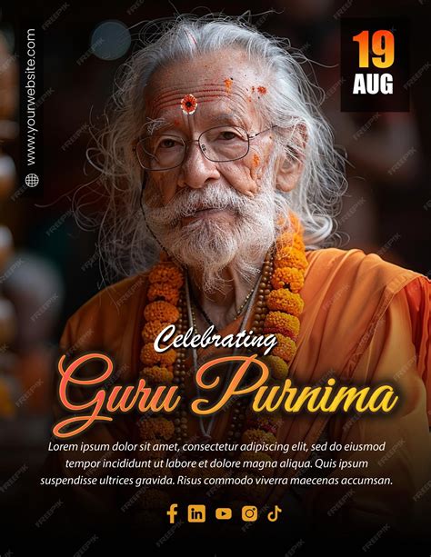 Premium Psd Elegant Guru Purnima Editable Flyer Design