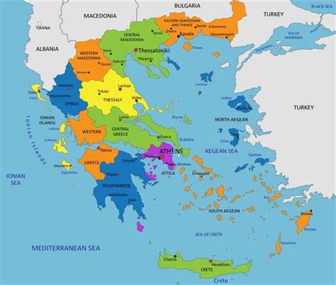 Mapa De Grecia Mapas Políticos Y Físicos Para Estudiantes Y Turistas ⚓