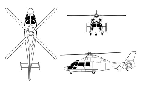 File Eurocopter As365 Dauphin Orthographical Image Svg Wikimedia Commons