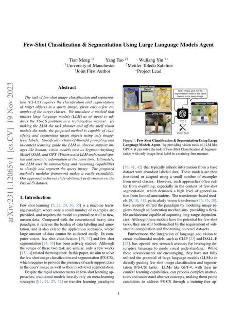 Pdf Few Shot Classification Segmentation Using Large Language