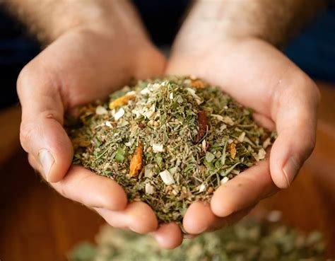 Cupped Hands Holding Chopped Herbs Stock Image Image Of Eating
