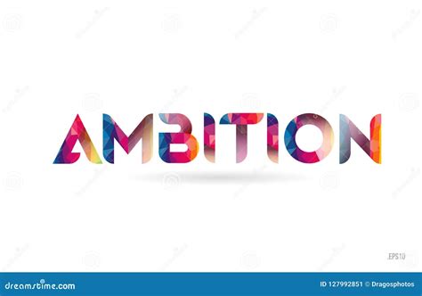 Ambition Colored Rainbow Word Text Suitable For Logo Design Stock