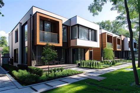 Premium Photo Elegant And Thoughtfully Crafted Modular Townhouses