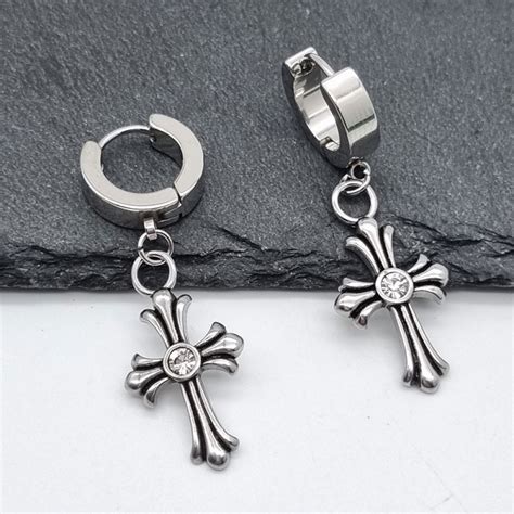 Серьги с подвесками из медицинской стали Кресты Steel Evolution ss-1521