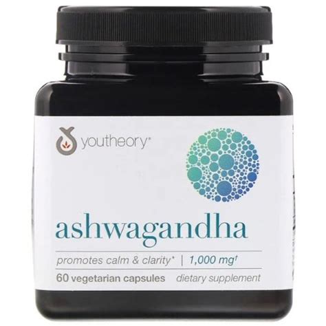 Youtheory Ashwagandha Mg Vegetarian Capsules