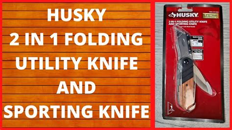 Husky 2 In 1 Folding Utility Knife And Sporting Knife Liner Lock Wood