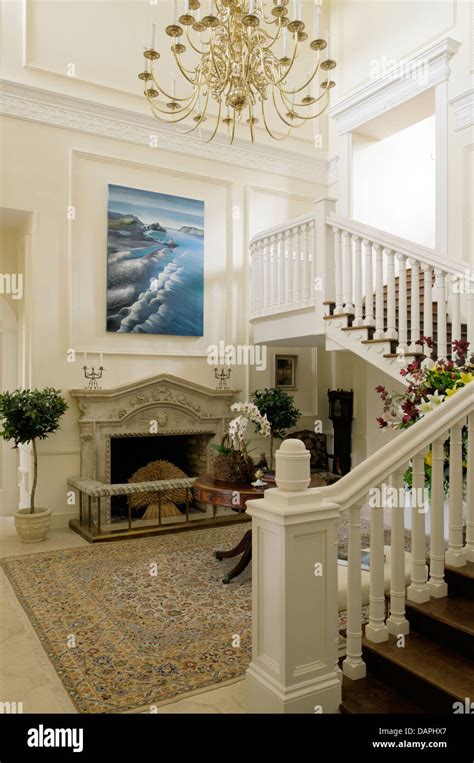 Staircase In Entrance Hall Of English Country House Ampney Park 17th