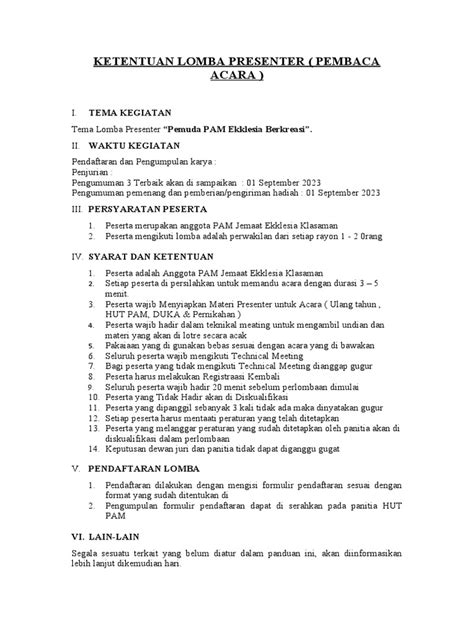 Ketentuan Lomba Presenter Pdf