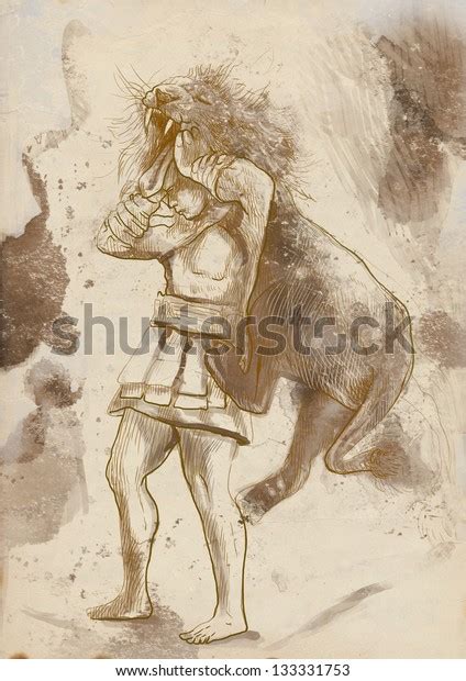 Handdrawn Illustrations Ancient Greek Myths Legends Stock Illustration