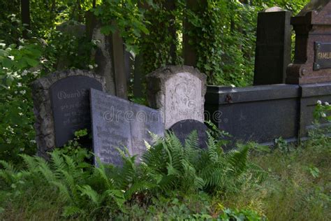 Old Collapsed Graves In Weissensee Jewish Cemetery Berlin Germany