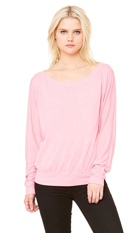 Bella Canvas The Bella Canvas Ladies Flowy Long Sleeve Off Shoulder