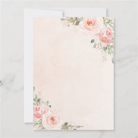 Blush Pink Floral Gold Geometric Bridal Shower Invitation Zazzle