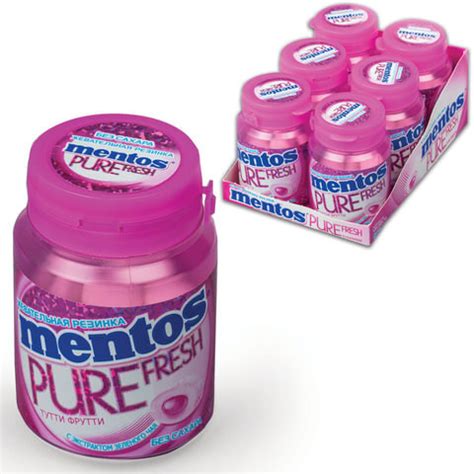 Жевательная резинка MENTOS Pure Fresh (Ментос) "Тутти-Фрутти", 54 г ...