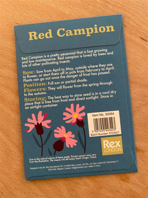 Rex Red Campion Seeds Her Dandy Wolf