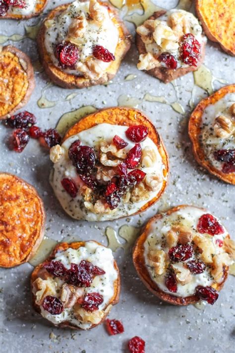 Sweet Potato Rounds With Herbed Ricotta And Walnuts The Roasted Root