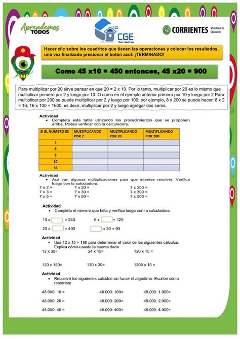 Multiplicación Y División Por La Unidad Seguida De Ceros Live Worksheets