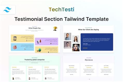 V Techtesti Testimonial Section Tailwind Css Html Template