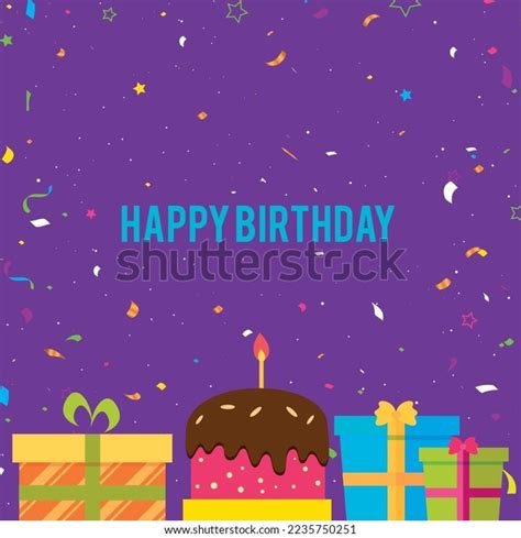 Happy Birthday Background Confetti Cake T Stock Vector Royalty Free