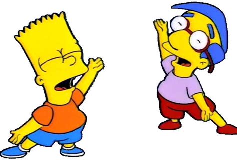 Bart Simpson And Milhouse White Background By Happaxgamma On Deviantart