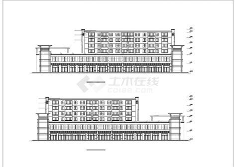 6层商住综合楼建筑cad图，共十二住宅小区土木在线