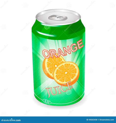 Can With Orange Juice Stock Vector Illustration Of Water 44565458