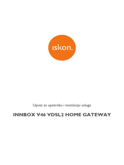 Innbox V46 VDSL2 Home Gateway GuideVDSL | PDF