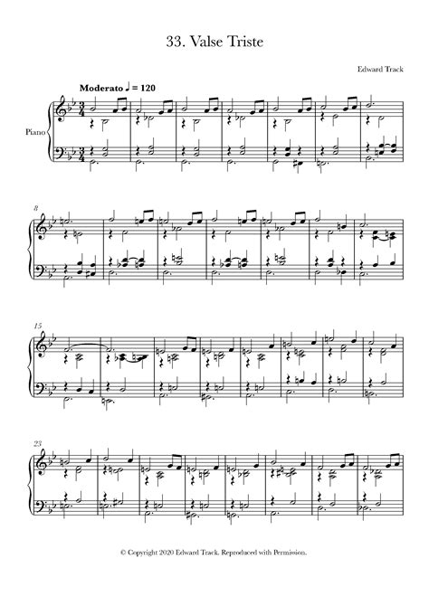 Track 33 Valse Triste Sheet Music For Piano