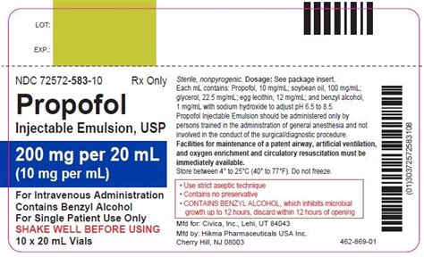 Propofol - FDA prescribing information, side effects and uses