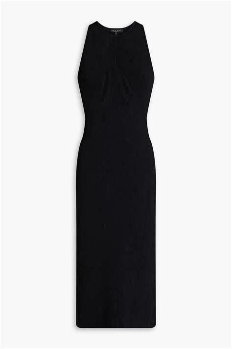 Rag Bone Asher Ribbed Knit Midi Dress In Black Lyst