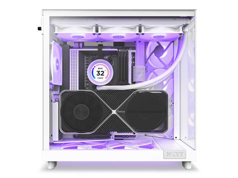 NZXT H6 FLOW RGB Compact Dual Chamber Mid Tower Airflow Case White CC